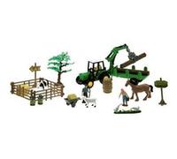 Imagin - Valisette ferme avec tracteur, remorque, personnages, animaux et décors Vert G