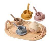 Imaginative Tea Set, Toddler Pretend Kit, Early Education Toy, Color Recognition Aid, Fine Motor Practice, 16-Piece Pink and Purple Set, Excellent for Indoor, Outdoor Play and Gifting