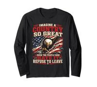 Imagine A Country So Great Patriotic Eagle Flag Citation Manche Longue