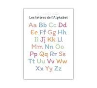 IMAGINE AFFICHE - Affiche Alphabet Coloré A4 - Apprentissage Ludique des Lettres - Décoration Murale Chambre Enfant - Tableau Éducatif ABC - Idée Cadeau Naissance Éveil Bébé - Poster Design Éducatif -