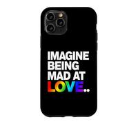 Imagine Being Mad At Love Pride Typographie Arc-en-Ciel Coque pour iPhone 11 Pro