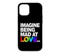 Imagine Being Mad At Love Pride Typographie Arc-en-Ciel Coque pour iPhone 12/12 Pro
