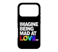 Imagine Being Mad At Love Pride Typographie Arc-en-Ciel Coque pour iPhone 17 Pro