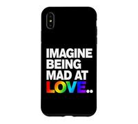 Imagine Being Mad At Love Pride Typographie Arc-en-Ciel Coque pour iPhone XS Max