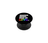 Imagine Being Mad At Love Pride Typographie Arc-en-Ciel PopSockets PopGrip Adhésif