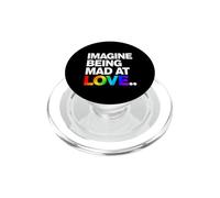 Imagine Being Mad At Love Pride Typographie Arc-en-Ciel PopSockets PopGrip pour MagSafe