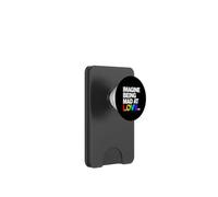 Imagine Being Mad At Love Pride Typographie Arc-en-Ciel PopSockets PopWallet pour MagSafe