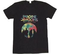 Imagine Dragons Night Visions Tour T-T-Shirts à Manches Courtes Logo 2013 Rock Band Concert Tee SZ(Small)