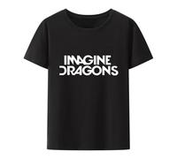 Imagine-Dragons-Pok-Harajuku-T-Shirt-Men-Letters-Print-Casual-Rock-Band-Street-Wear-Tee-Pattern Black XXL