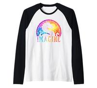 Imagine Fantasy Dragon Coloré Mythologie Amoureux des dragons Manche Raglan