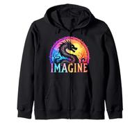 Imagine Fantasy Dragon Coloré Mythologie Amoureux des dragons Sweat à Capuche