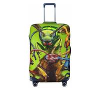 Imagine Insects on Bright Leaves Housse de protection élastique pour valise de voyage Motif imprimé anti-rayures, Noir , M