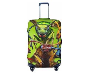 Imagine Insects on Bright Leaves Housse de protection élastique pour valise de voyage Motif imprimé anti-rayures, Noir , S