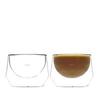 Imagine Lot de 2 verres à lait faits main à double paroi Cappuccino 200 ml