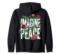 Imagine Peace Floral Botanical Harmony Message Sweat à Capuche