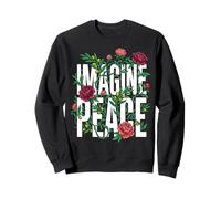 Imagine Peace Floral Botanical Harmony Message Sweatshirt