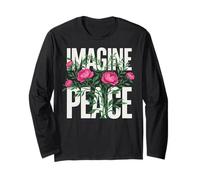 Imagine Peace Floral Tranquil Statement Manche Longue