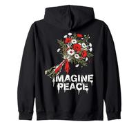 Imagine Peace Flower Bouquet Statement Sweat à Capuche