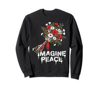 Imagine Peace Flower Bouquet Statement Sweatshirt