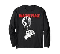 Imagine Peace Globe Hand Earth Balloon Manche Longue
