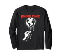 Imagine Peace Globe Hand Earth Balloon Manche Longue