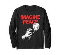 Imagine Peace Globe Hand Earth Balloon Manche Longue