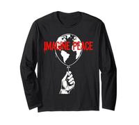 Imagine Peace Globe Hand Earth Balloon Manche Longue