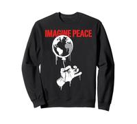 Imagine Peace Globe Hand Earth Balloon Sweatshirt