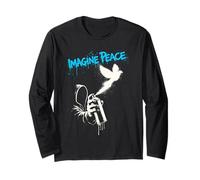 Imagine Peace Spray Paint Dove Urban Art Style Manche Longue