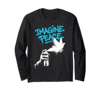 Imagine Peace Spray Paint Dove Urban Art Style Manche Longue