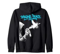 Imagine Peace Spray Paint Dove Urban Art Style Sweat à Capuche