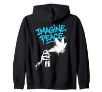 Imagine Peace Spray Paint Dove Urban Art Style Sweat à Capuche