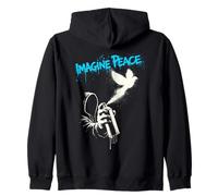 Imagine Peace Spray Paint Dove Urban Art Style Sweat à Capuche