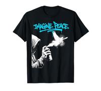 Imagine Peace Spray Paint Dove Urban Art Style T-Shirt