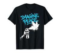 Imagine Peace Spray Paint Dove Urban Art Style T-Shirt