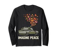 Imagine Peace Tank Butterfly Flowers Manche Longue