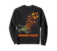 Imagine Peace Tank Butterfly Flowers Sweatshirt