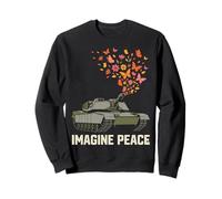 Imagine Peace Tank Butterfly Flowers Sweatshirt