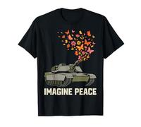 Imagine Peace Tank Butterfly Flowers T-Shirt
