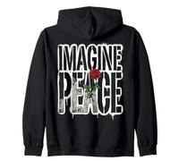 Imagine Peace with Rose Symbol of Hope Sweat à Capuche