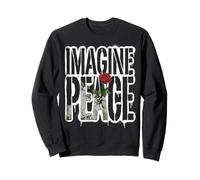 Imagine Peace with Rose Symbol of Hope Sweatshirt