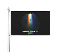Imagine Pop Rock Band Dra*gons Drapeau double face 90x150 cm - Bannière murale décorative en polyester - Drapeau de jardin pour extérieur/intérieur - cadeau concert