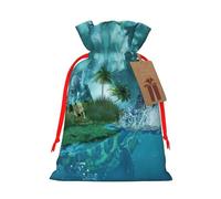Imagine Sac cadeau avec poignées et étiquette Motif ciel et mer Taille M