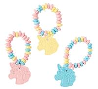 Imagine Splash Lot de 12 bracelets licorne comestibles emballés individuellement - Bracelets de bonbons aromatisés aux fruits arc-en-ciel - Cadeaux de fête, sacs d'anniversaire, friandises en classe
