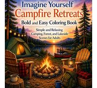 Imagine Yourself Campfire Retreats Bold and Easy Coloring Book: Simple and Relaxing Camping, Forest, and Lakeside Scenes for Adults