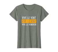 ImagineForYou T-Shirt Humour Vive le vent jeu de mots Noir S EU