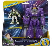 Fisher-Price Imaginext Coffret de Figurines articulées Buzz l’Éclair (7,5 cm) et Mega Zurg (18 cm), avec Lanceur de projectiles, Jouet Enfant, à Collectionner, Dès 3 Ans, HGT34