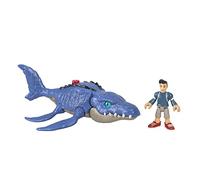 Imaginext Jurassic World Coffret figurines dinosaure Mosasaurus et Kenji inspirées de « La colo du Crétacé », jouet pour enfant de 3 à 8 ans, HCN52