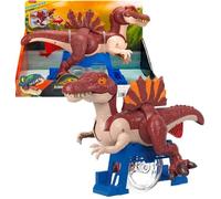 Fisher-Price Imaginext Figurine La Course du Spinosaure Jurassic World : Renaissance de 23 cm qui se jette en avant et claque ses mâchoires, JFR24