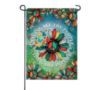 Imaginez Tous Les Gens Vivant En Paix. Tournesol Drapeaux Résistant Aux Intempéries Garden Flag Décoratif Drapeau De Jardin Pour Maison Jardin Cour 30X45Cm